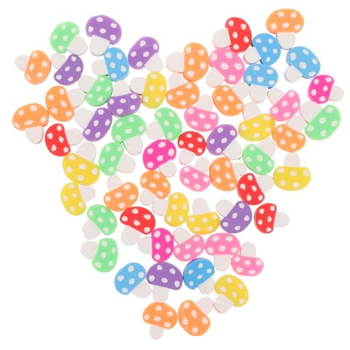 Tofficu 200 Stück Bunte Pilz Polymer Perlen Glatt ohne Grate Kleine DIY Bastelperlen für Schmuckherstellung Armbänder Halsketten Zubehör von Tofficu