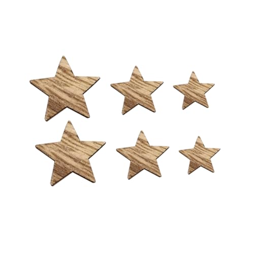 Tofficu 200 Stück DIY Holzscheiben Sternform Natürliche Holzchips Glatt Geschliffen Rustikale Bastelornamente für Weihnachtsdeko Hochzeitsdekoration Handbemalt Geeignet von Tofficu