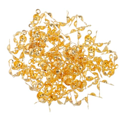 Tofficu 200 Stück Faltbare Quetschperlen Endkappen für Schmuckherstellung für DIY Armband Halskette und Ohrringe Praktische und Sichere Befestigung von Tofficu