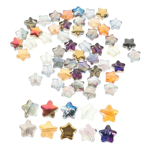 Tofficu 200 Stück Glasperlen Sterne DIY Schmuckperlen mit Glatter Kante für Armbänder Halsketten Basteln Zubehör Kreative Spacer Beads für Schmuckherstellung von Tofficu
