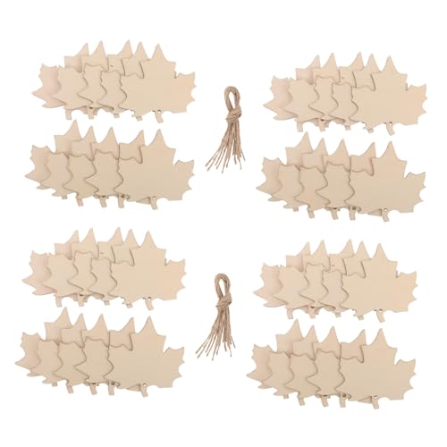 Tofficu 200 Stück Holz Ahornblatt Anhänger aus Naturbelassenem Holz Herbstliche Ahornblatt Dekorationen zum Bemalen und Basteln Leichte Holzanhänger für DIY Projekte Thanksgiving von Tofficu