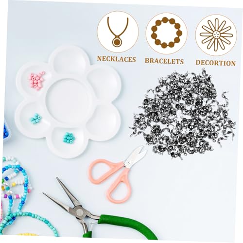 Tofficu 200 Stück Metall Endkappen Eisen Perlenkappen in Schwarz Doppelseitig Offen Robustes DIY Schmuckzubehör für Armbänder und Ketten Vielseitig Einsetzbar für Kreative von Tofficu