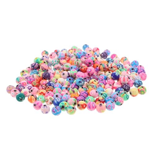 Tofficu 200 Stück Polymer Clay Perlen Bunte Blüten Spacer Runde Schmuckperlen Für DIY Armbänder Halsketten Handgemachte Bastelmaterialien von Tofficu
