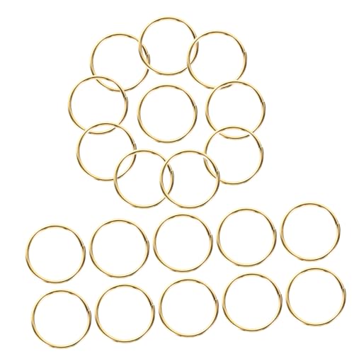 Tofficu 200 Stück Schlüsselanhänger mit offenem Ring geteilte Ringe kleiner Schlüssel dünn Silber locket ring metall ring Retro-Schlüsselanhänger kleine Schlüsselanhänger Eisen Golden von Tofficu