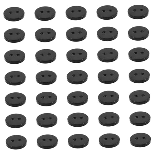 Tofficu 200 Stück Schwarze Kunststoffknöpfe Rund Vielseitige Bastelknöpfe für Hemden Anzüge DIY Nähen Scrapbooking Langlebig und Elegant für Kleidung und Handarbeiten von Tofficu