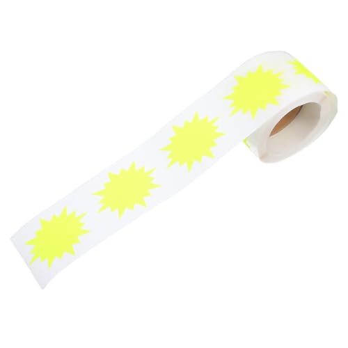 Tofficu 200 Stück Selbstklebende Fluoreszierende Burst Form Preisetiketten für Garage Einzelhandel und Veranstaltungen Leuchtendem Gelb Tofficu 200 Stück Selbstklebende Fluoreszierende Burst Form Preisetiketten für Garage Einzelhandel und Veranstaltungen Leuchtendem Gelb von Tofficu