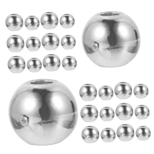 Tofficu 200 Stück Silberplattierte Runde Kupfer Spacer Perlen Nahtlose Kleine Metall Abstandshalter für DIY Armband Halskette Schmuckherstellung Langlebig Kratzfest von Tofficu