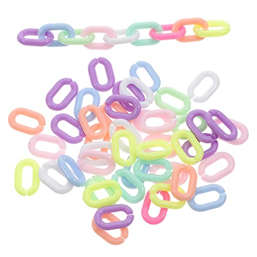 Tofficu 200 Stück Teiliges Acryl Kettenglieder Bunte Kunststoff Verbindungsringe Schnell Verbundene C Clips Glatte Oberfläche Wiederverwendbar für Diy Schmuck Taschen Masken Handyketten von Tofficu