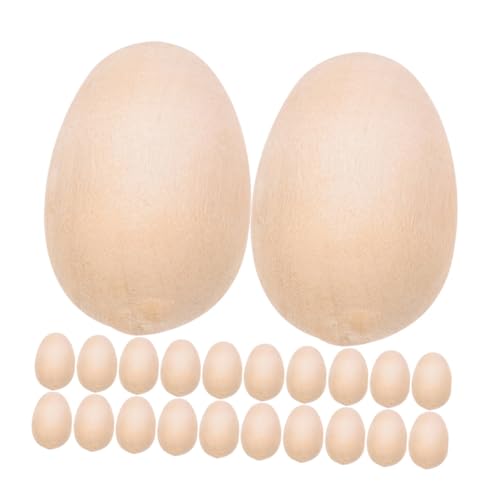 Tofficu 200 Stück Teiliges Holz Realistische DIY Holz eier für Ostern Dekoration Robuste Simulationseier zum Bemalen Glatte Oberfläche Sichere von Tofficu