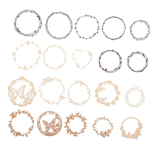 Tofficu 20Blatt Dekorative Scrapbooking Verschönerungsmaterialien Teiliges mit Hohlen Rahmen Schmetterlings und Blumenrandkarten für Kreatives Journaling Scrapbook Tofficu 20Blatt Dekorative Scrapbooking Verschönerungsmaterialien Teiliges mit Hohlen Rahmen Schmetterlings und Blumenrandkarten für Kreatives Journaling Scrapbook von Tofficu