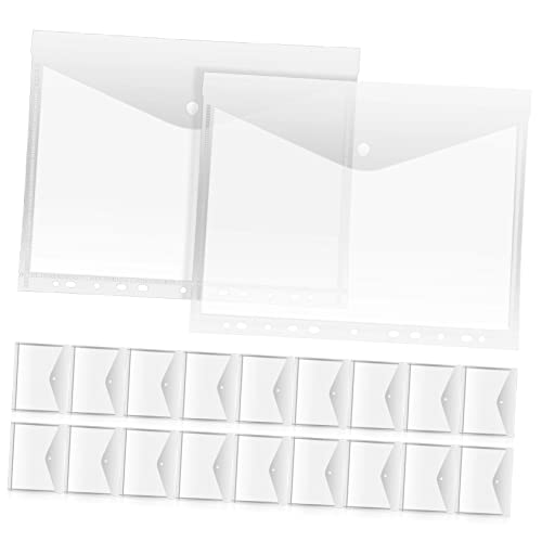 Tofficu 20Stücke Ordner mit Erweiterbare Bindertaschen Transparent Design für Schule und Büro Dokumentenorganisation mit Druckknopfverschluss von Tofficu