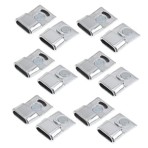 Tofficu 20Stücke Silber Magnetverschluss Armbandverbinder für DIY Schmuckherstellung Starke Leicht Bedienbare Kordelverbinder für Basteln und Designs von Tofficu