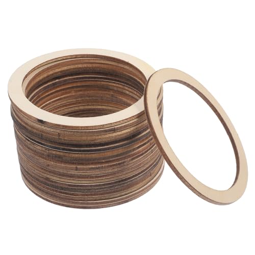 Tofficu 20Stücke Unlackierte Holzringe Runde Holzscheiben DIY Ornamente für Schmuckherstellung Basteln und Heimdekoration Natürliche Holzmaserung für Projekte Tofficu 20Stücke Unlackierte Holzringe Runde Holzscheiben DIY Ornamente für Schmuckherstellung Basteln und Heimdekoration Natürliche Holzmaserung für Projekte von Tofficu