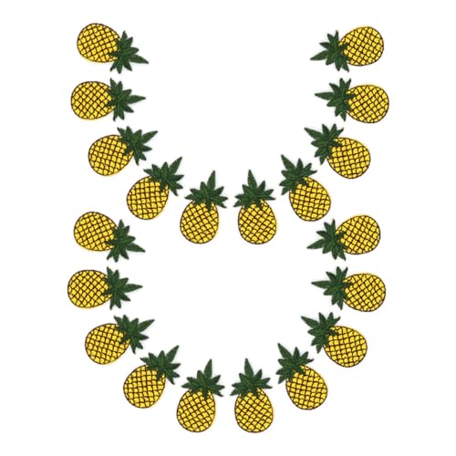 Tofficu 20pcs Ananaseisen Auf Flecken Für Kleidung DIY Stickflächen Einfach Zu Verwenden Cartoon Ananas Applikation Reparatur Stickerei von Tofficu