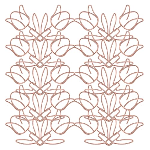 Tofficu 20st Tulpen-büroklammer Büroklammern Gefärbt Geformte Büroklammern Schicke Büroklammern Praktische Büroklammern Datei-clip Büroklammern in Niedlicher Form Metall Rose Gold von Tofficu