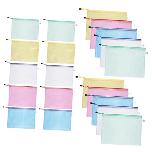 Tofficu 24 Stück A4-maschentasche Mit Reißverschluss Aktenhalter Reißverschlusstasche Zum Organisieren Organizer Zur Aufbewahrung Von Taschen Inhaber Von Büroakten Zip-dateiordner Pvc Tofficu 24 Stück A4-maschentasche Mit Reißverschluss Aktenhalter Reißverschlusstasche Zum Organisieren Organizer Zur Aufbewahrung Von Taschen Inhaber Von Büroakten Zip-dateiordner Pvc von Tofficu