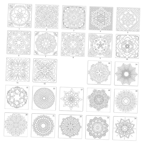 Tofficu 24 Stück Malschablonen Malen Erwachsene Wiederverwendbar Schablonen Für Kreide Wände Malerei Malwerkzeug Zeichenschablone Mandala-schablonen Bastelbedarf Zum Selbermachen Tofficu 24 Stück Malschablonen Malen Erwachsene Wiederverwendbar Schablonen Für Kreide Wände Malerei Malwerkzeug Zeichenschablone Mandala-schablonen Bastelbedarf Zum Selbermachen von Tofficu