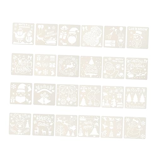 Tofficu 24 Stück Malvorlage Schablone Weihnachten Hirsch Vorlage weihnachtskarten basteln weihnachtsmotiv santa Kinderzeichnungsvorlage Weihnachtszeichnungsvorlage das Haustier Beige von Tofficu