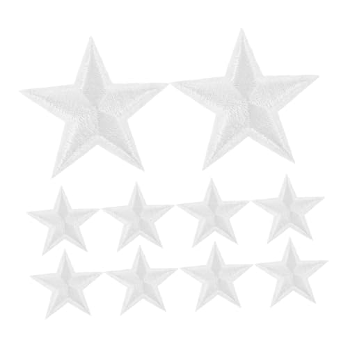 Tofficu 24 Stück Pentagramm Aufnäher Kleine Patches Zum Aufbügeln Applikation Zum Dekorieren Von Jeans Und Jacken Fünfzackige Stern Stickerei Western Aufnäher Zum Aufbügeln Weißes von Tofficu