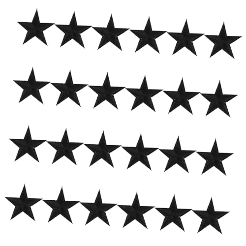 Tofficu 24 Stück Pentagramm-patch Kleine Flicken Zum Aufbügeln Sternapplikation Zum Aufbügeln Eisenflicken Für Rucksäcke Nähwerksträger Gestickte Flicken Zum Aufbügeln Polyester Black von Tofficu