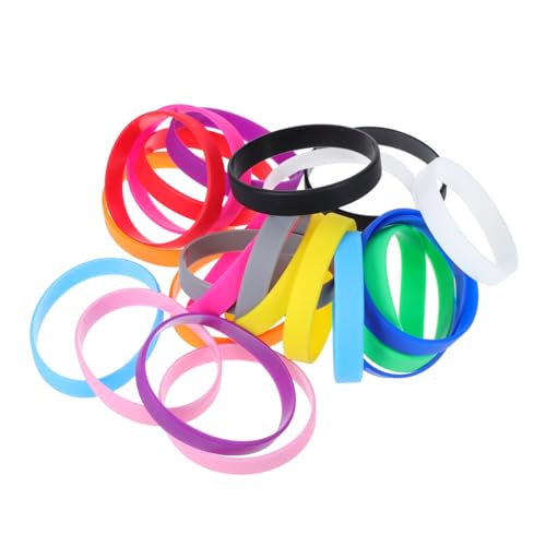 Tofficu 24 Stück Teiliges Silikonarmband Weiche Bequeme Armbänder in Farben Wiederverwendbar und Waschbar Vielseitig für Partys Festivals und Outdoor events Geeignet für Jungen und von Tofficu