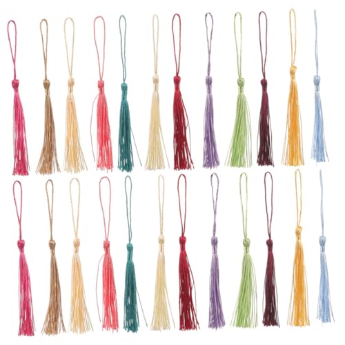Tofficu 240 Stück Mini Quasten für Lesezeichen und DIY Bastelprojekte Weiche Kleine Tasseln in Zufälligen Farben Handgefertigte Dekorative Anhänger für Schmuck und Kreative von Tofficu
