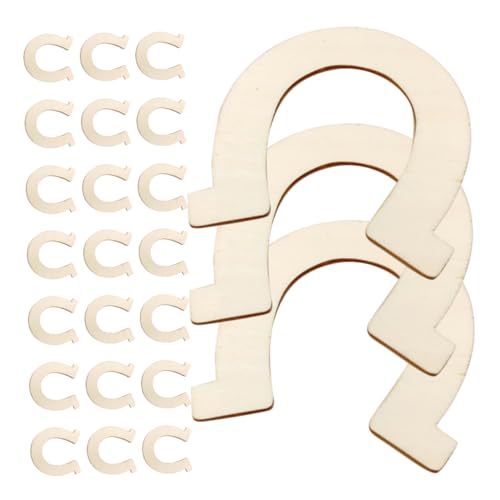 Tofficu 24Stücke DIY Holzscheiben Unvollendete Holz Ausschnitte für Bastelprojekte zum Anmalen und Dekorieren für Kinderzimmer Hochzeiten von Tofficu