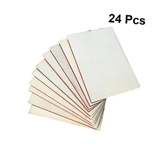 Tofficu 24Stücke Rechteckige Holzscheiben für DIY Bastelprojekte Umweltfreundliches Holz Glatte Oberfläche für Hochzeiten Geburtstagsfeiern von Tofficu