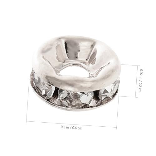 Tofficu 250 Stück Silberne Rad förmige Spacer Perlen für Schmuckherstellung DIY Schmuckzwischenperlen für Armbänder Halsketten Anhänger Bastelperlen Schmuckzubehör von Tofficu