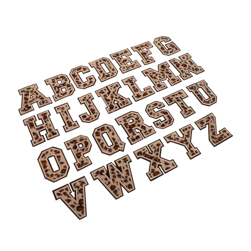 Tofficu 26 Stück Bunte Teiliges Aufbügelbare Buchstaben Patches Leopardenmuster für Kleidung Dekoration Handwerksprojekte Geeignet für Verschiedene Stoffe und Accessoires von Tofficu