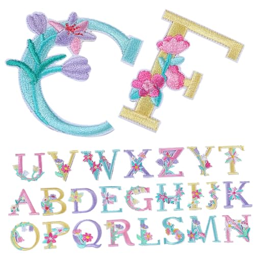 Tofficu 26 Stück Teiliges Bügelbild Blumen Buchstaben Patches Bestickte Aufbügler für Kleidung Taschen DIY Stoffapplikationen Farbige Eisen Stoff Aufnäher für Jacken Shirts Rucksäcke Tofficu 26 Stück Teiliges Bügelbild Blumen Buchstaben Patches Bestickte Aufbügler für Kleidung Taschen DIY Stoffapplikationen Farbige Eisen Stoff Aufnäher für Jacken Shirts Rucksäcke von Tofficu