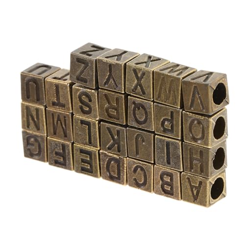 Tofficu 26 Stück Vintage Buchstabenperlen A Z Legierung für Diy Schmuckherstellung Große Lochwürfelperlen für Armbänder und Bastelaccessoires Tofficu 26 Stück Vintage Buchstabenperlen A Z Legierung für Diy Schmuckherstellung Große Lochwürfelperlen für Armbänder und Bastelaccessoires von Tofficu