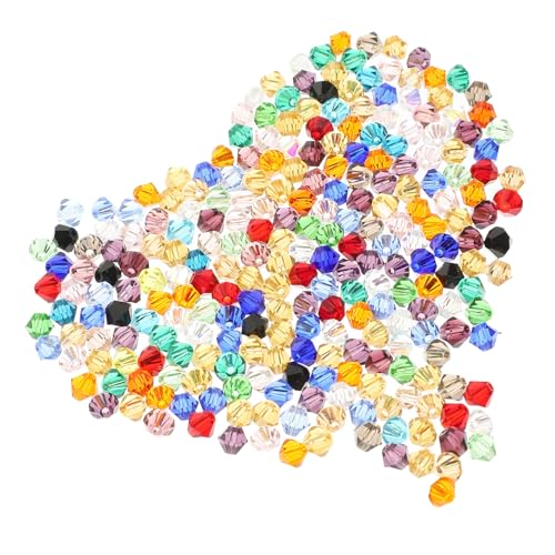 Tofficu 280 Stück Teiliges Facettierte Glasperlen Bunte Schmuckperlen für Armbänder Halsketten DIY Bastelperlen zum Auffädeln und Schmuckherstellung von Tofficu