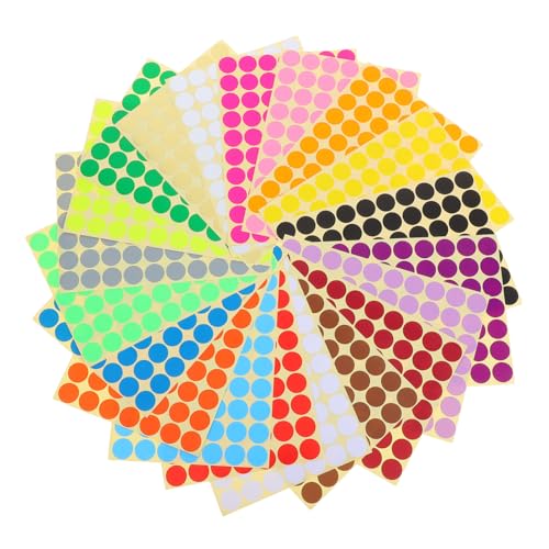 Tofficu 2800 Stück Teiliges Kleine Bunte Punktaufkleber Selbstklebend Starke Haftung Vielseitig Beschreibbar für Büro Schule DIY Etiketten Farbcodierung Lernhilfen Tofficu 2800 Stück Teiliges Kleine Bunte Punktaufkleber Selbstklebend Starke Haftung Vielseitig Beschreibbar für Büro Schule DIY Etiketten Farbcodierung Lernhilfen von Tofficu