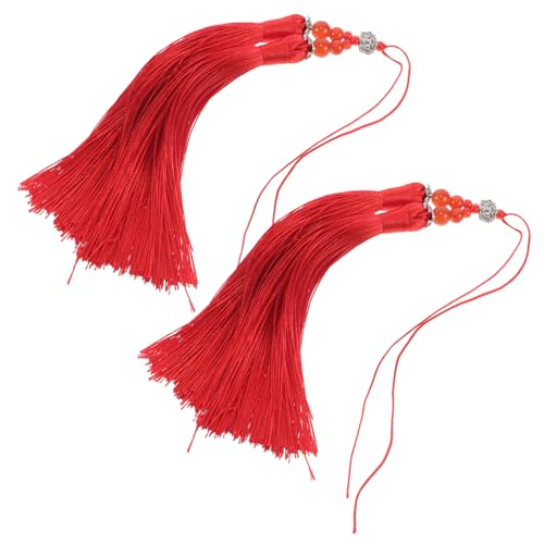 Tofficu 2Stück Taichi Quasten Anhänger Doppelte Quasten für Kampfkunst Traditionelle Chinesische Dekoration für Rucksack Schlüsselanhänger Schmuck Rot Tofficu 2Stück Taichi Quasten Anhänger Doppelte Quasten für Kampfkunst Traditionelle Chinesische Dekoration für Rucksack Schlüsselanhänger Schmuck Rot von Tofficu