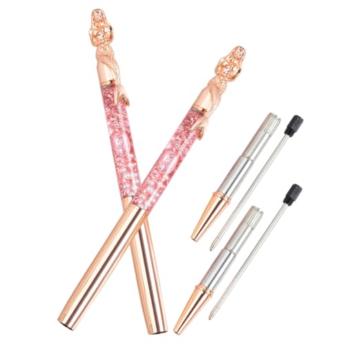 Tofficu 2Stücke Meerjungfrau Kugelschreiber aus Metall Roségold Kreative Glitzer Designs Unterschriftenstifte für und Jugendliche für und Anlässe von Tofficu