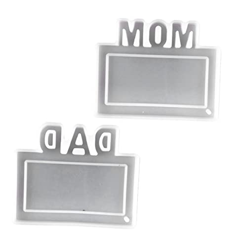 Tofficu 2Stücke Teiliges Silikon Schlüsselanhänger Mold für Dad und Mom Epoxidharz Formen für DIY Schmuck und Muttertag Jubiläen und Geburtstage von Tofficu