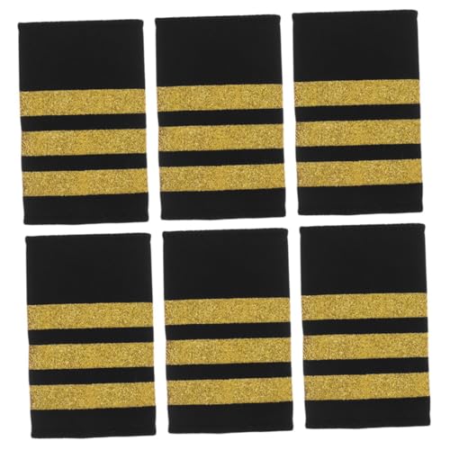 Tofficu 3 Paare Goldene Schulterklappen für Pilotenuniformen Strapazierfähige Epauletten für Fluggesellschaften Cosplay und Festivals Geeignet für Kapitäne und Tofficu 3 Paare Goldene Schulterklappen für Pilotenuniformen Strapazierfähige Epauletten für Fluggesellschaften Cosplay und Festivals Geeignet für Kapitäne und von Tofficu