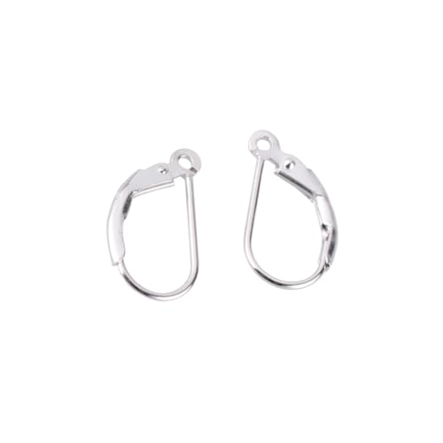 Tofficu 3 Paare Ovale Ohrhaken Französische Ohrclips Silber DIY Schmuckzubehör Handgefertigt Hypoallergen Ohrdraht Verschluss für Damen Schmuckherstellung von Tofficu