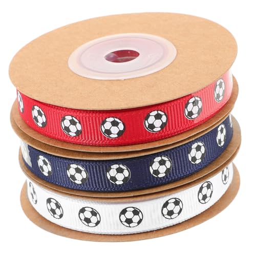 Tofficu 3 Rollen Diy Geschenkband mit Volleyball Breit Weiß Rot Blau Strapazierfähiges Stoffband für Nähen Geschenkverpackung und Basteldekoration von Tofficu