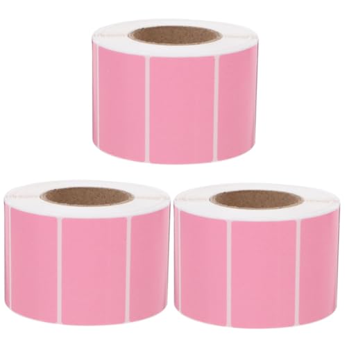 Tofficu 3 Rollen Express-Etikett Etiketten transparent Punkt Tür leer namensaufkleber aufkleberpapier adressenaufkleber Farbcodierungsaufkleber Preisaufkleber Rechtecke beschriften Rosa von Tofficu