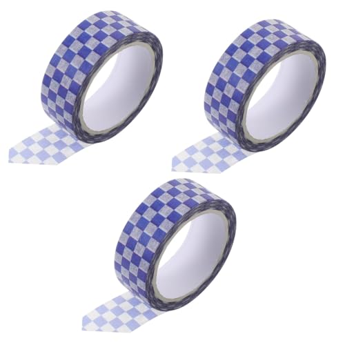 Tofficu 3 Rollen Gitter-Washi-Tape Band retro bunt Dekoration Streifen dekorative klebebänder selber machen Washi-Tape für Scrapbooking Schachbrett-Washi-Tape Washi Tape Flüsterpapier von Tofficu