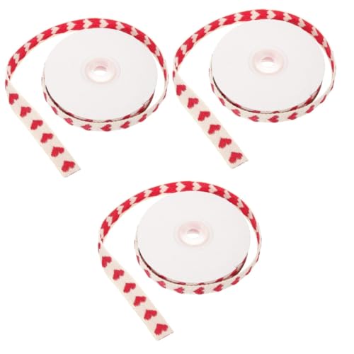 Tofficu 3 Rollen Herzförmiges Satinband mit Muster Dekoratives Verpackungsband für Diy Bastelarbeiten und Besondere Anlässe für Weihnachten und Kreative Projekte Tofficu 3 Rollen Herzförmiges Satinband mit Muster Dekoratives Verpackungsband für Diy Bastelarbeiten und Besondere Anlässe für Weihnachten und Kreative Projekte von Tofficu