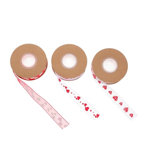 Tofficu 3 Rollen Jacquard Satinband mit Herzmuster Rotes Polyesterband für Valentinstag Geschenkverpackung DIY Basteln Party Deko und Schleifen Vielseitig Einsetzbar für Kreative Tofficu 3 Rollen Jacquard Satinband mit Herzmuster Rotes Polyesterband für Valentinstag Geschenkverpackung DIY Basteln Party Deko und Schleifen Vielseitig Einsetzbar für Kreative von Tofficu