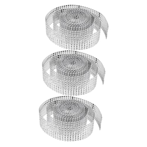 Tofficu 3 Rollen Kleiner Quadratischer Bohrer Edelsteinaufkleber Chiffon Rotes Band Schleifen Organzaband Sackleinen Strass Samtband Quastenband Dekoratives Linealband von Tofficu