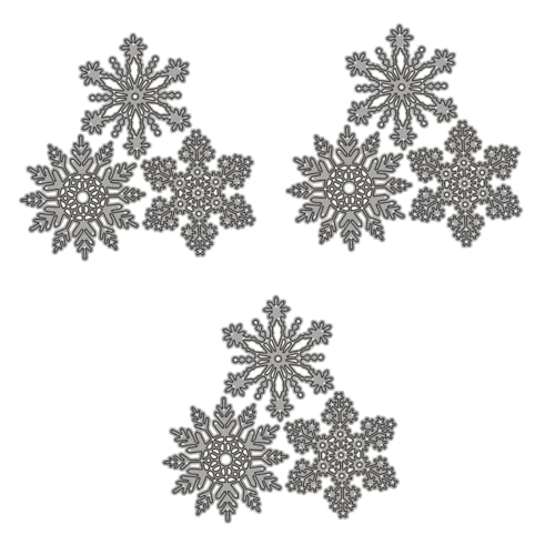 Tofficu 3 Sätze 3 Stück Stanzform Stanzteile für die Kartenherstellung gestanzt Schneemann-Ausschnitt weichnachtsgeschke weinachtsgeschte Prägeschablone aus Metall Stanzungen Eisen Silver von Tofficu