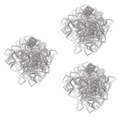 Tofficu 3 Sätze Büroklammer Clips Steckbretter Für Wände Herzaufkleber Klarer Herzstoß Buch Marker Geldumschläge Dekorative Papierklammern Schulzeitungsklammern Metall Silver 100 Stück * 3 von Tofficu