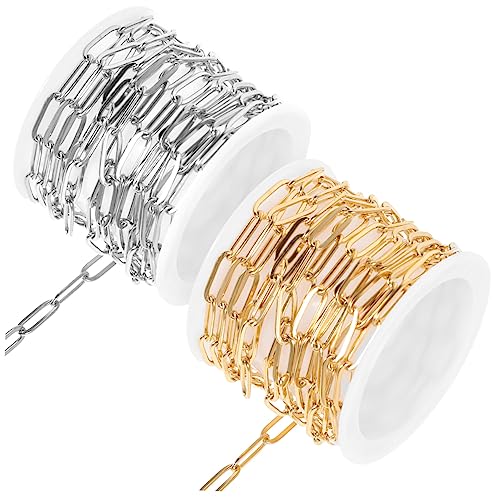 Tofficu 3 Sätze Büroklammerkette Kreiskette Collier Kettenverlängerung Büroklammer-halsketten Geschichtet Kettenglied Aus Edelstahl Hundetagkette Kleine Kette Rostfreier Stahl 2 Stück * 3 von Tofficu