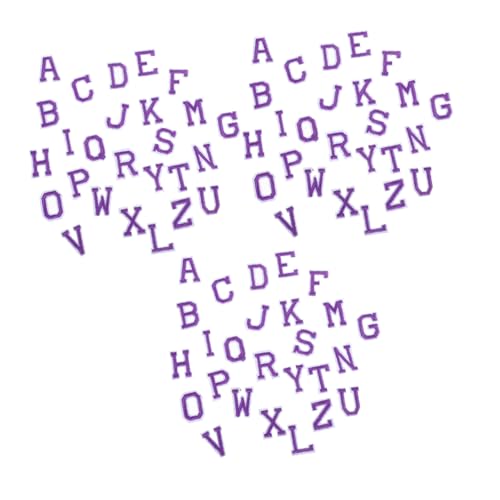 Tofficu 3 Sätze Filzbuchstaben Aufbügeln Patches Lila Stickerei Alphabet Applikationen für Kleidung Rucksäcke Hüte DIY Zubehör von Tofficu