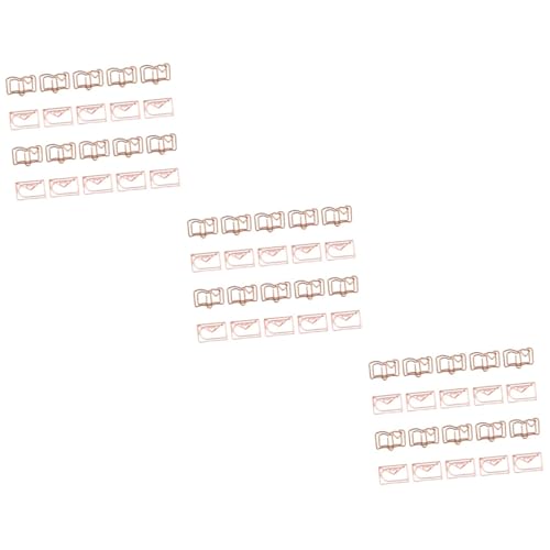 Tofficu 3 Sätze Geformte Büroklammer Briefordner Pastellordner Papierclips Büroartikel Büromaterial Dekorative Büroklammern Mehrzweck-büroklammern Rostfreier Stahl Rose Gold 20 Stück * 3 von Tofficu
